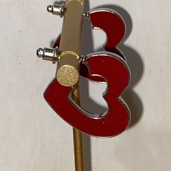 - Acrylic Chunky Red Heart Hoop Earrings Valentine's Earrings - Picture 5 of 11
